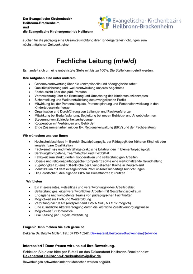 Fachliche Leitung (m/w/d)