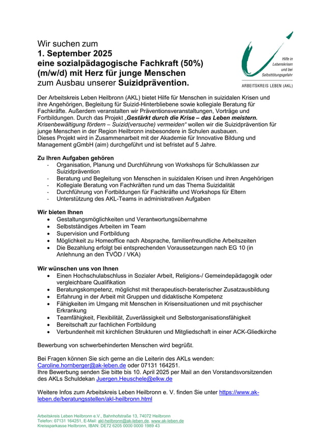 Stelle sozialpädagogische Fachkraft als PDF