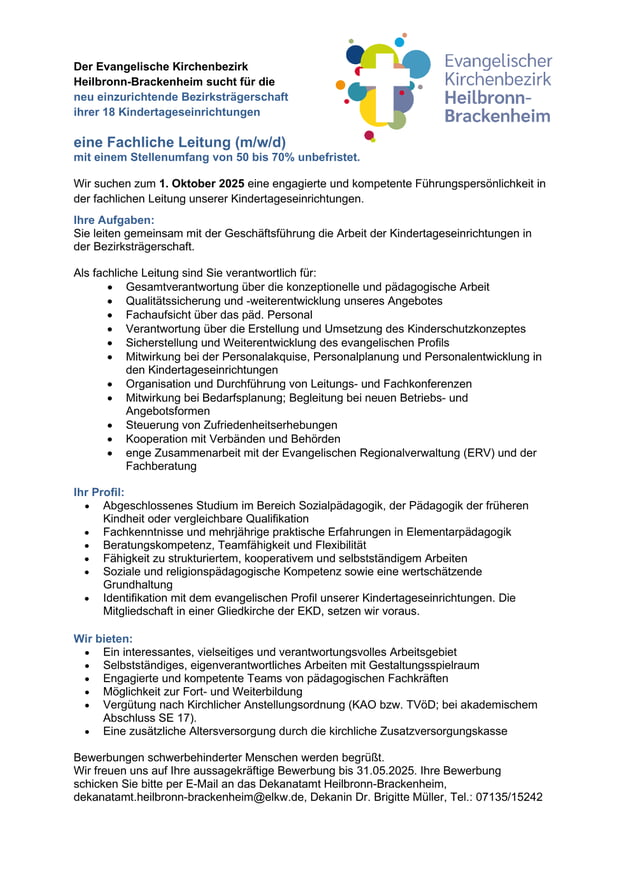 Stelle Fachliche Leitung als PDF