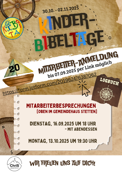 Kinderbibeltage Einladung zur Mitarbeit 