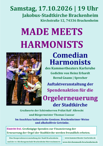 Made meets Harmonists - Orgelerneuerung Auftaktveranstaltung